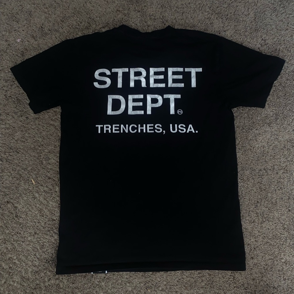 Gallery Dept Black Tee with White Lettering
